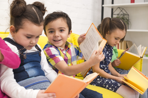 children-group-reading-books_23-2148107422